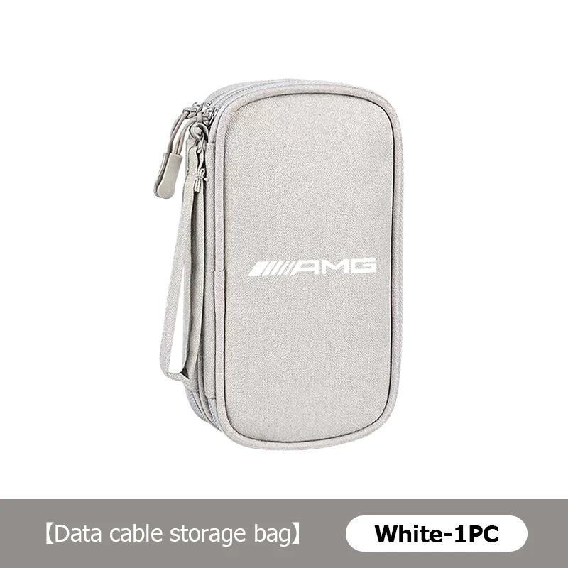 Digital Organizer Case Travel Zipper Charger Data Cable USB Bag For Mercedes Benz AMG W204 W205 W203 W211 W201 W210 W108 W124