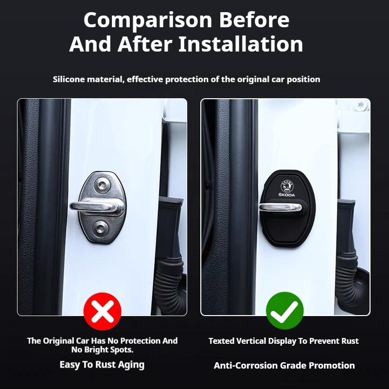 Car Door Lock Buckle Anti-collision Protective Cover For Toyota RAV4 2013- Camry Vios C-HR CHR  4pcs Absorber Silicone
