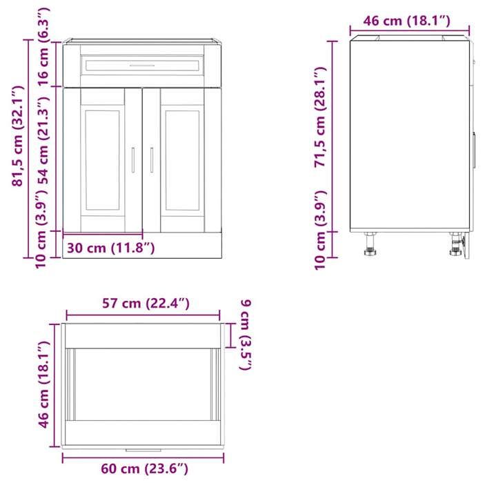 VidaXL Armoire de cuisine Porto sonoma gris bois d'ingénierie 853973