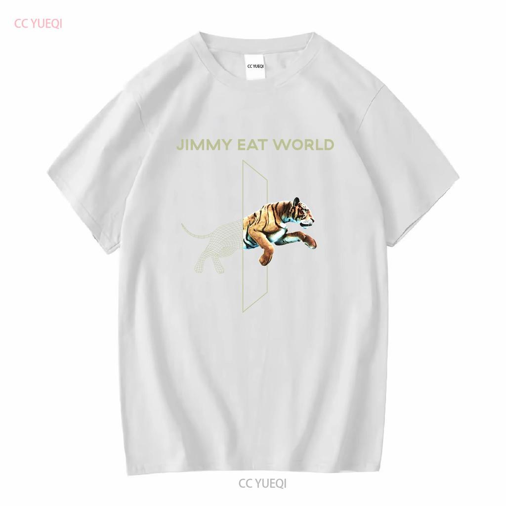Jimmy Eat World Jumping Tiger Olive Green T Shirt Size Medium vintage Washed designer clothes Stretched Versatile fashion