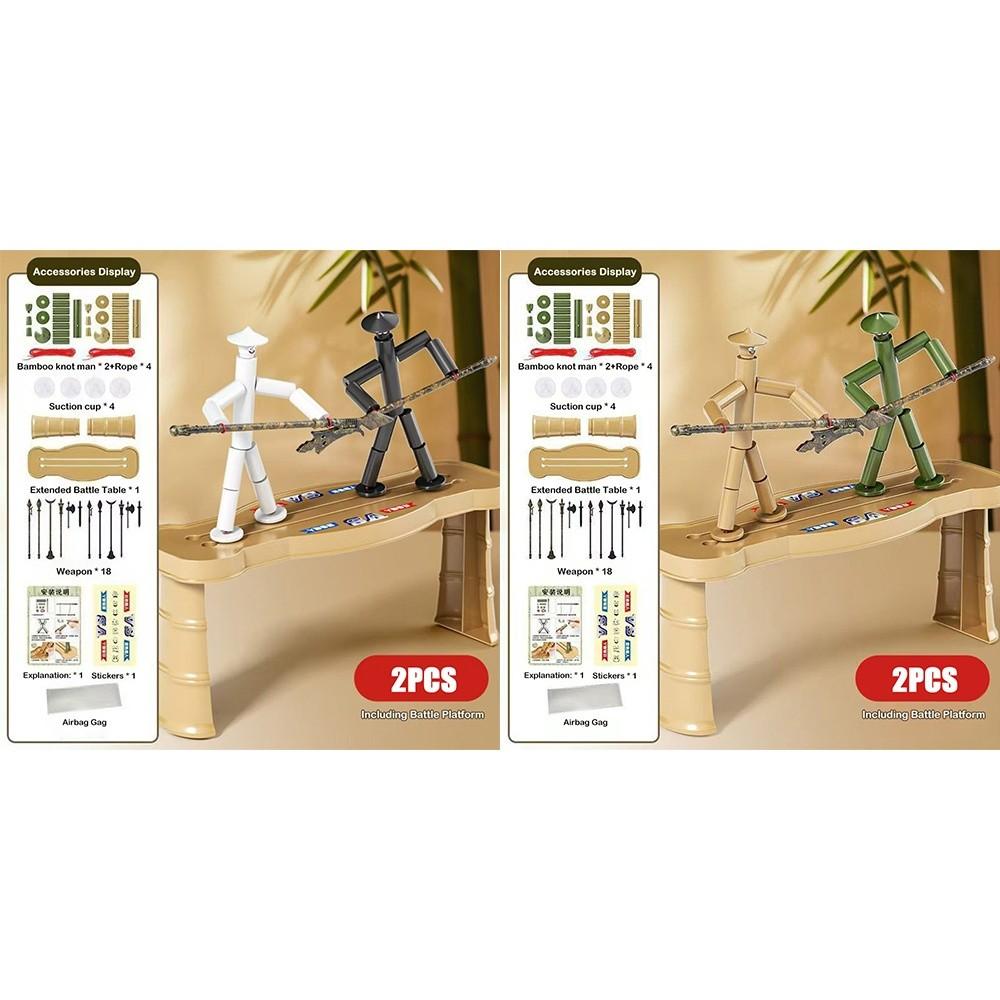 Two-Player Battle Bamboo Man Battle Toy Anti-Stress Parent-Unisex Games Battle Board Game Materials Bag Handmade Diy Toy