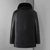 Men's Fur-Lined Leather Jacket with Plush Lining - Ideal Winter Wear for Middle-Aged and Elderly.