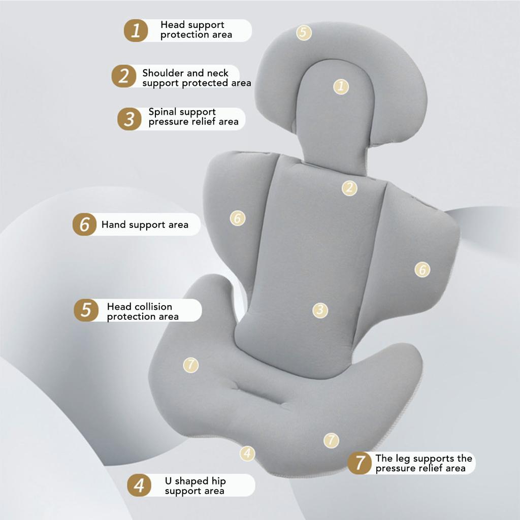 Baby Car Seat Support Cushion Car Seat Insert Cushion Lumbar Support Cushion Comfortable Easy To Clean for Carseat for Toddler