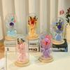Rose Bouquet Valentine's Day Glass Cover Light Immortal Flower Ornament Entrepreneurship Luminous Small Ornament Mother's Day Gift