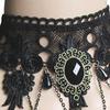 Lace Flower Faux Gem Necklace Bracelet Earrings Wide Gothic Punk Style Choker Necklace Bracelet Jewelry Accessory