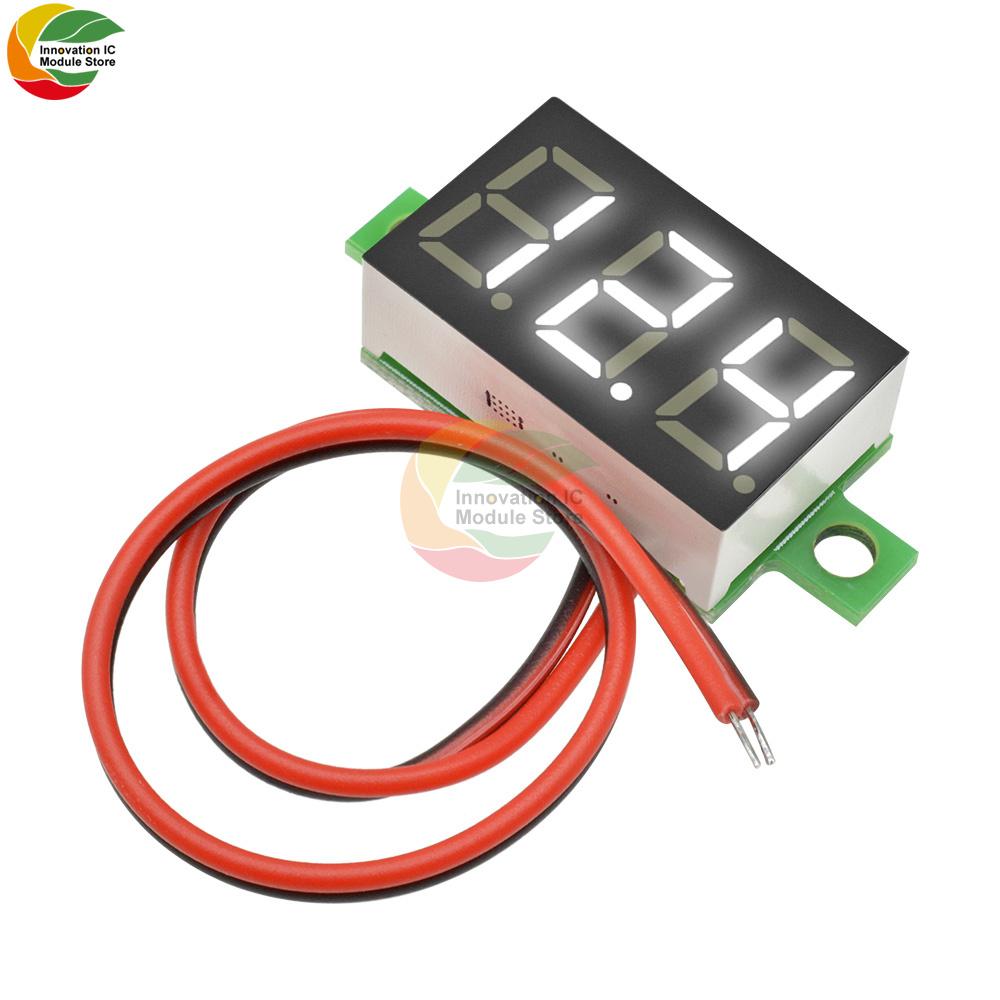 DC 12V 0.36 Inch 2 Wire Red Blue White Green Mini Digital LED Display Voltmeter Panel Voltage Meter 3-Digit Adjustment Voltmeter