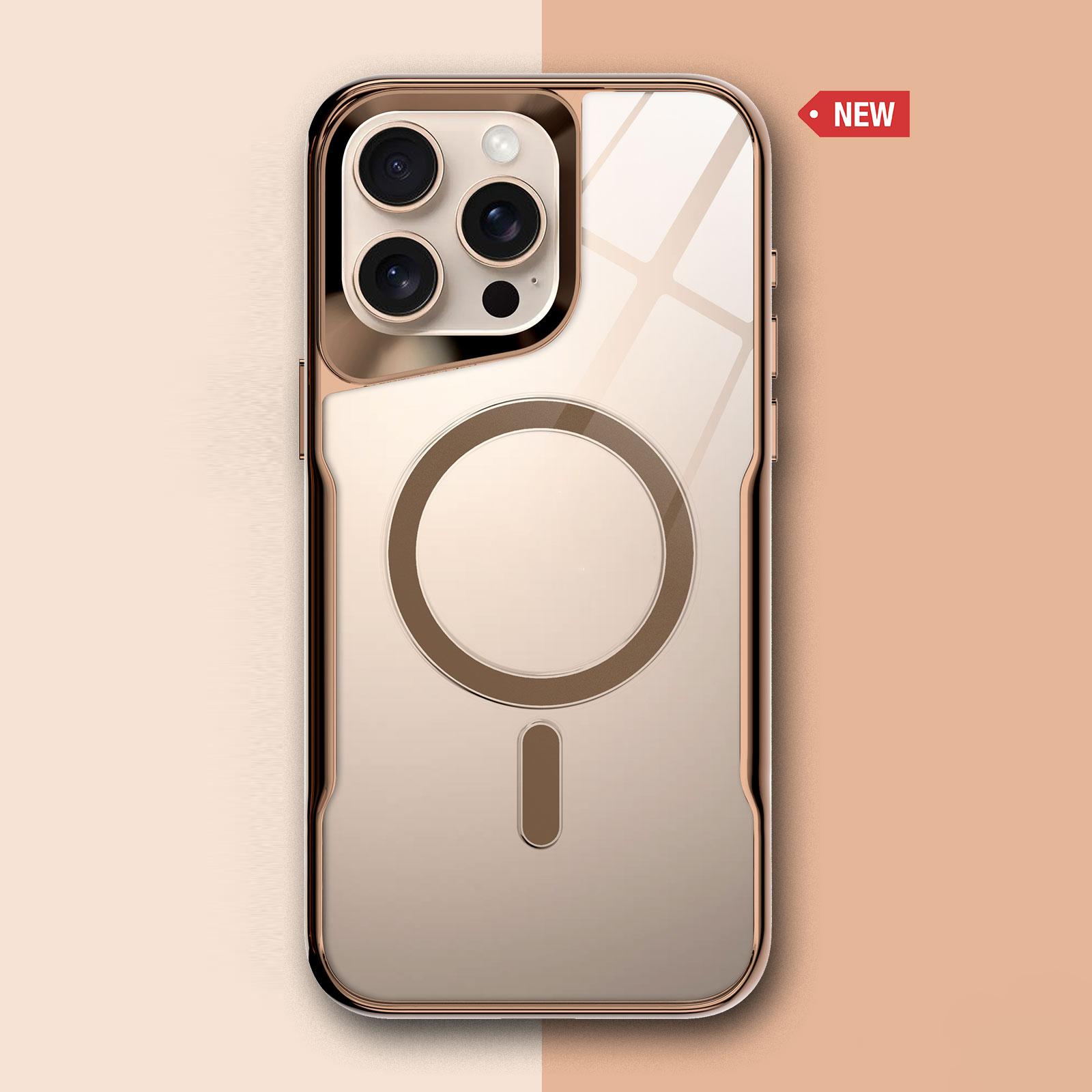 

Розкішний гальванічний чохол для телефону з м’якою рамкою TPU для iPhone 11 12 13 14 15 16 Pro Max, ударостійка оболонка, акрилова прозора задня кришка iPhone 16 Pro