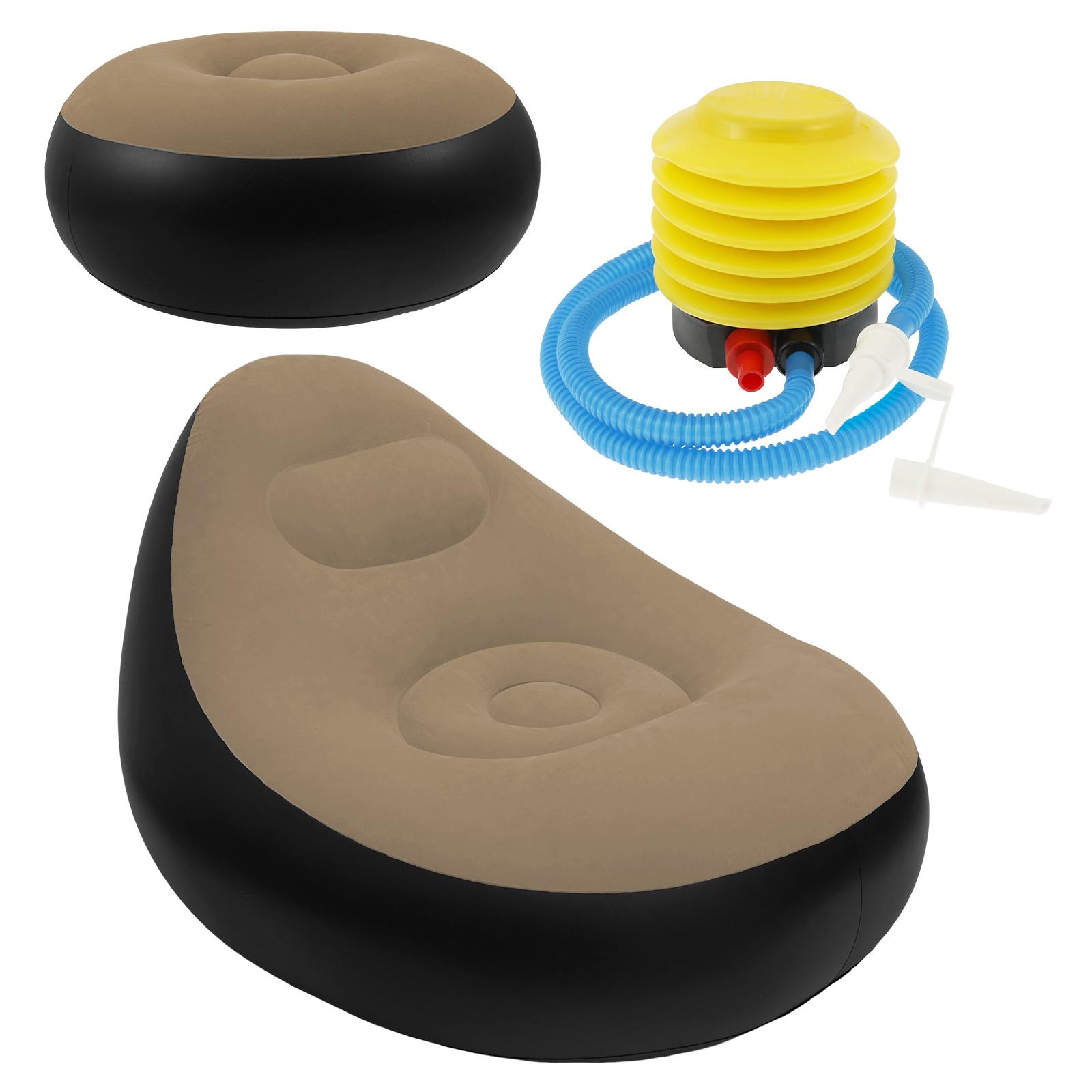 

Portable Inflatable Sofa Large Lazy Inflatable Sofa Chairs Comfortable Blow Up Air Chair for Living Room Outdoor Travel Camping кофейный