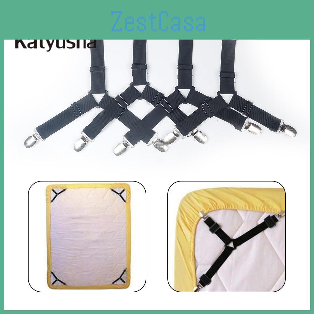 Clips Sheet Elastic Bed 4pcs Stainless Steel Mattress Fastener Belt Blanket Nonslip Gripper Holder