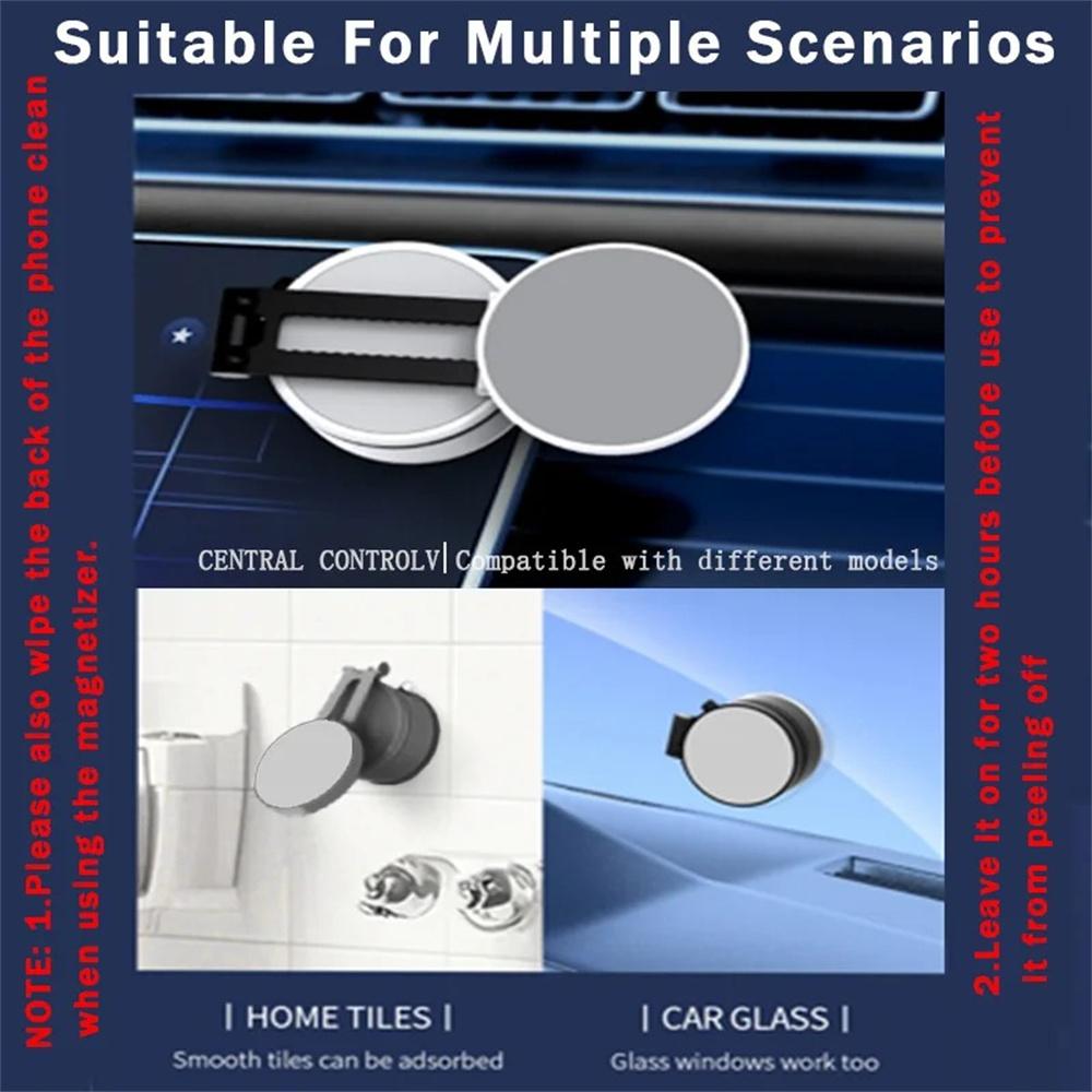 Magnetic Car Mount Phone Holder Vacuum Adsorption Bracket Strong Magnet 360° Rotate and 180° Folden Mobile Stand For Cellphone