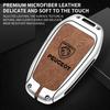 Car Sticker 2025 Hot Car Zinc Alloy Leather Smart Key Case Shell Cover Protector Fob for Peugeot 308 408 508 2008 3008 4008 5008
