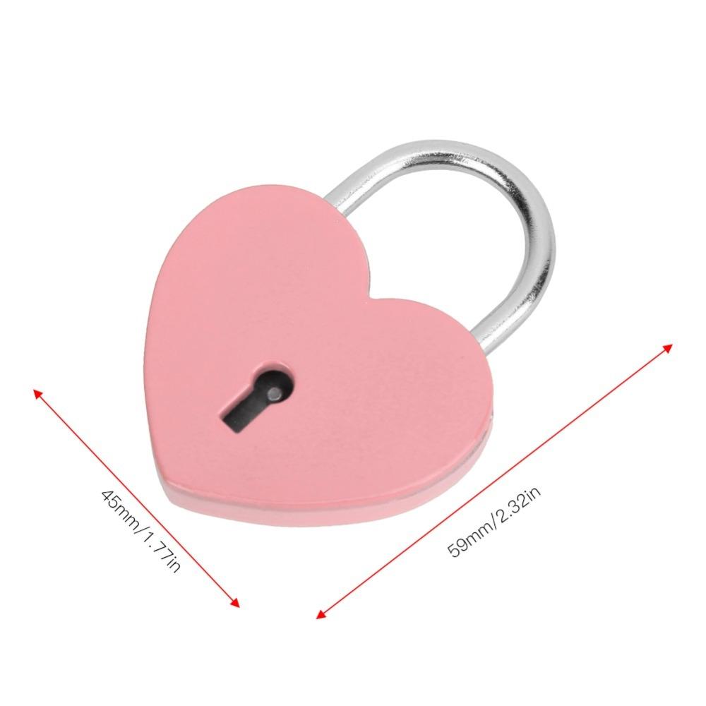 1pcs Exquisite Heart Lock Metal Love Lock Storage Box Padlock  Household Craft Supplies розовый