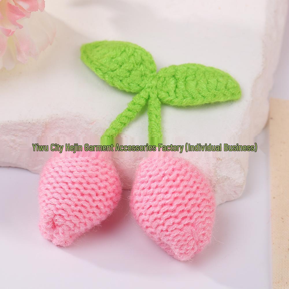 Colorful Handmade Crochet Tulip Hair Clips for Children Length: 5cm, Width: 7cm розовый