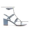 Frühling/Sommer 2026 Feenstil Nieten Plateau-Sandalen, Runde Offene Zehenpartie, Einzelner Riemen, Hohlrömisches Design