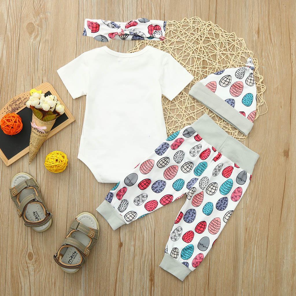 Buy Infant Baby Easter Day Cartoon Letter Print Romper Pants Hat 
