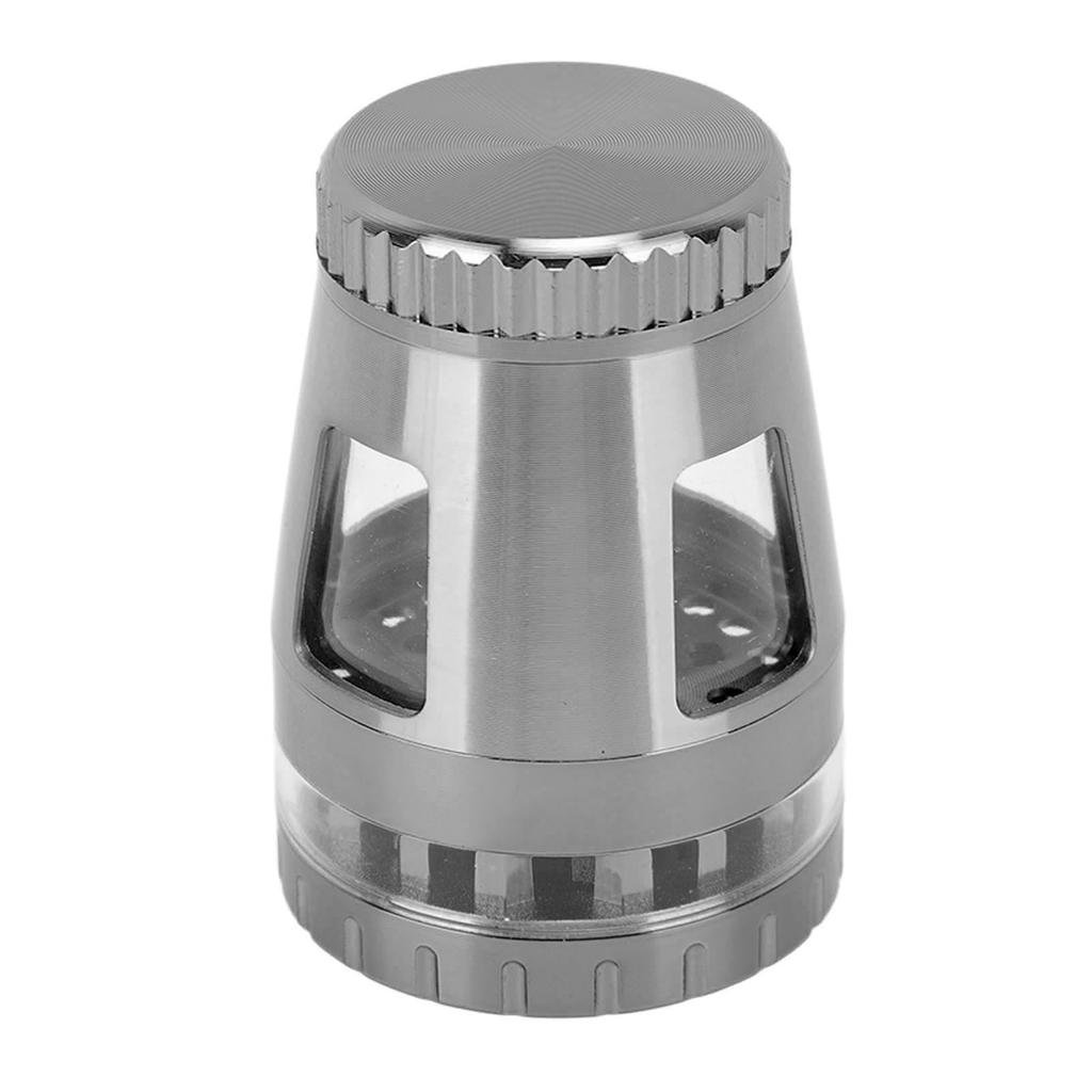 Spice Grinder Small Portable Rust Proof Zinc Alloy Manual Spice Mill for Dry Herbs Nuts Silver Gray