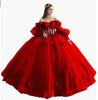 One-word shoulder evening dress flower tutu skirt bubble sleeve 1011 new dress birthday party skirt