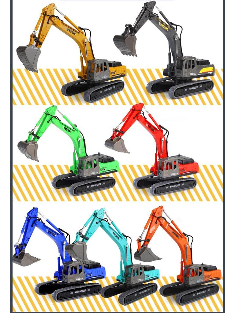 High-Quality 360-Degree Excavator Model Toy Car Simulation Ornament