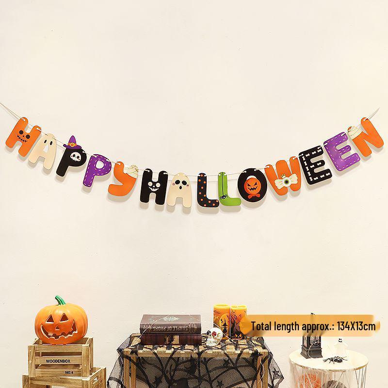 Halloween Hanging Decor: Flags, Flowers, and Ornaments for a Spooky Atmosphere