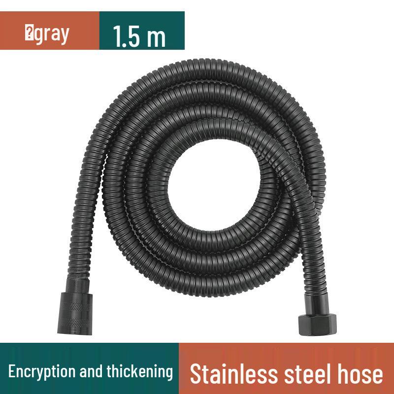 Universal Stainless Steel Shower Head with Soft Hose and Sprinkler Connector for Bathing.