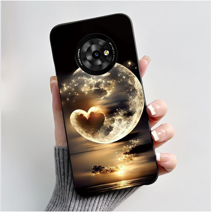 New Unique Cartoon Design Soft Silicone Black Casing For TCL Suixuetang M1 Fluffy Kitten Pattern Shockproof Protective Cover