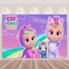 Cartoon Cute Cry Babiesed Birthday Party Decorations Lovely Blind Box Doll Backdrop Baby Shower Supplies Child Room Wall Hanging