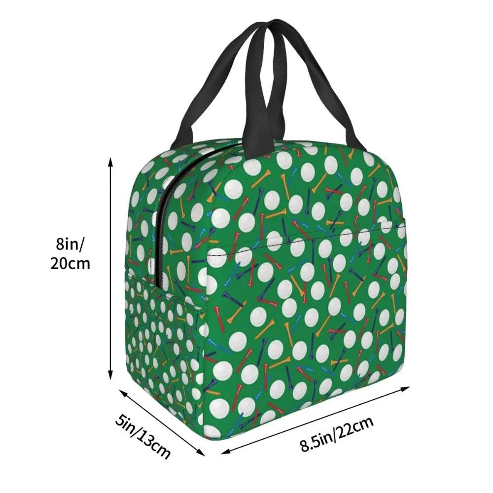 Golf Ball Pattern Insulated Lunch Bag for Kids School Cooler Thermal Food Box Tote Leakproof Lunch Boxes Container
