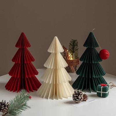 Yousheng 3/4 ks Vánoční ozdoba na stromeček Snadná montáž Geometrické origami Vánoční stromeček Slavnostní Veselé Vánoce Dekorace