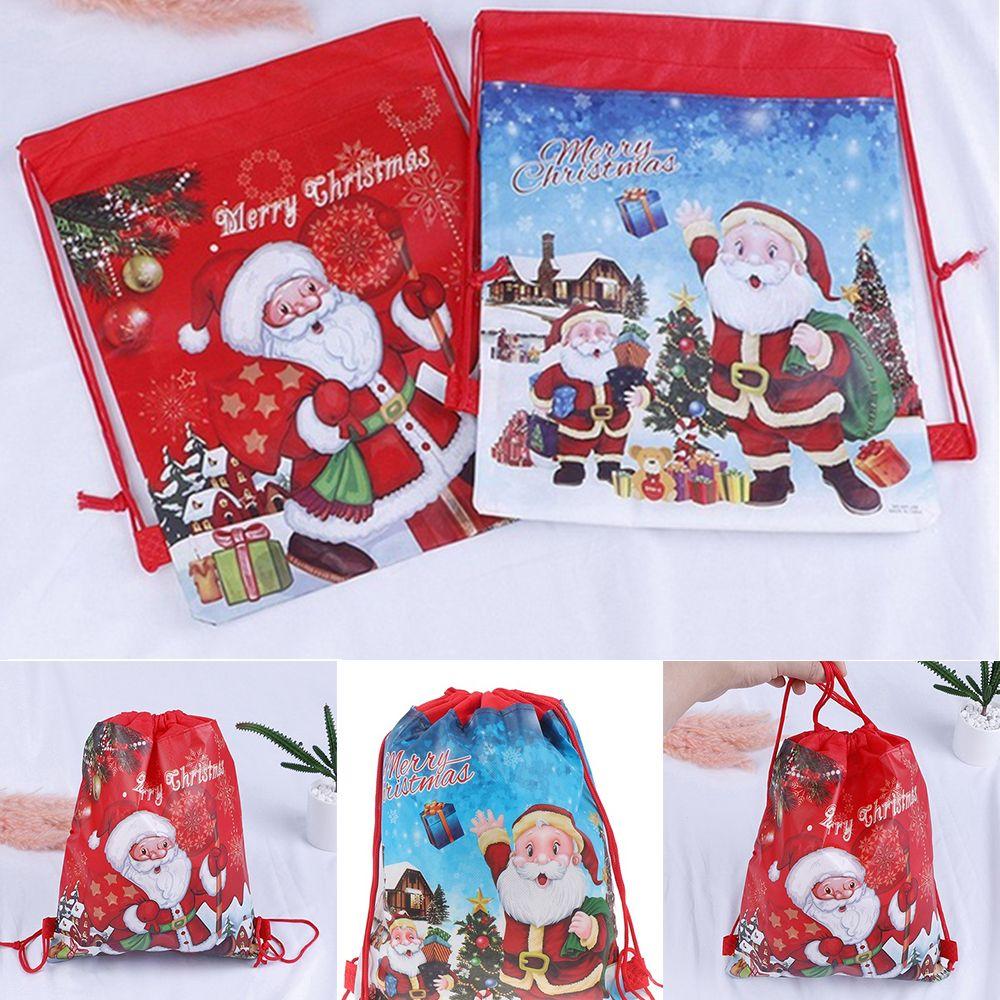 

Рюкзаки Санта-Клаус Рождественские принадлежности Сумка для хранения Сумка для рождественского подарка Сумка из нетканого материала на шнурке