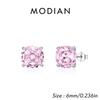 925 Sterling Silver Polygon Multi-Color Rose Cut Cubic Zirconia Luxury Stud Earrings For Women Party Fine Jewelry