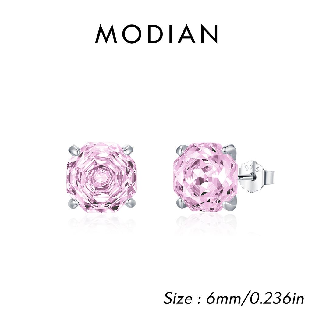 925 Sterling Silver Polygon Multi-Color Rose Cut Cubic Zirconia Luxury Stud Earrings For Women Party Fine Jewelry