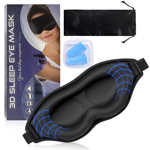 

Industry-New Pressureless Light-Blocking Eye Mask with Earplugs, 99.99% Light Blocking, Lightweight, 3D Design, Adjustable, Washable, Unisex, Summer/W