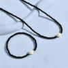 Black Spinel Turquoise Necklace Bracelet Korean Versatile Daily Niche Minimalist Design Style Set
