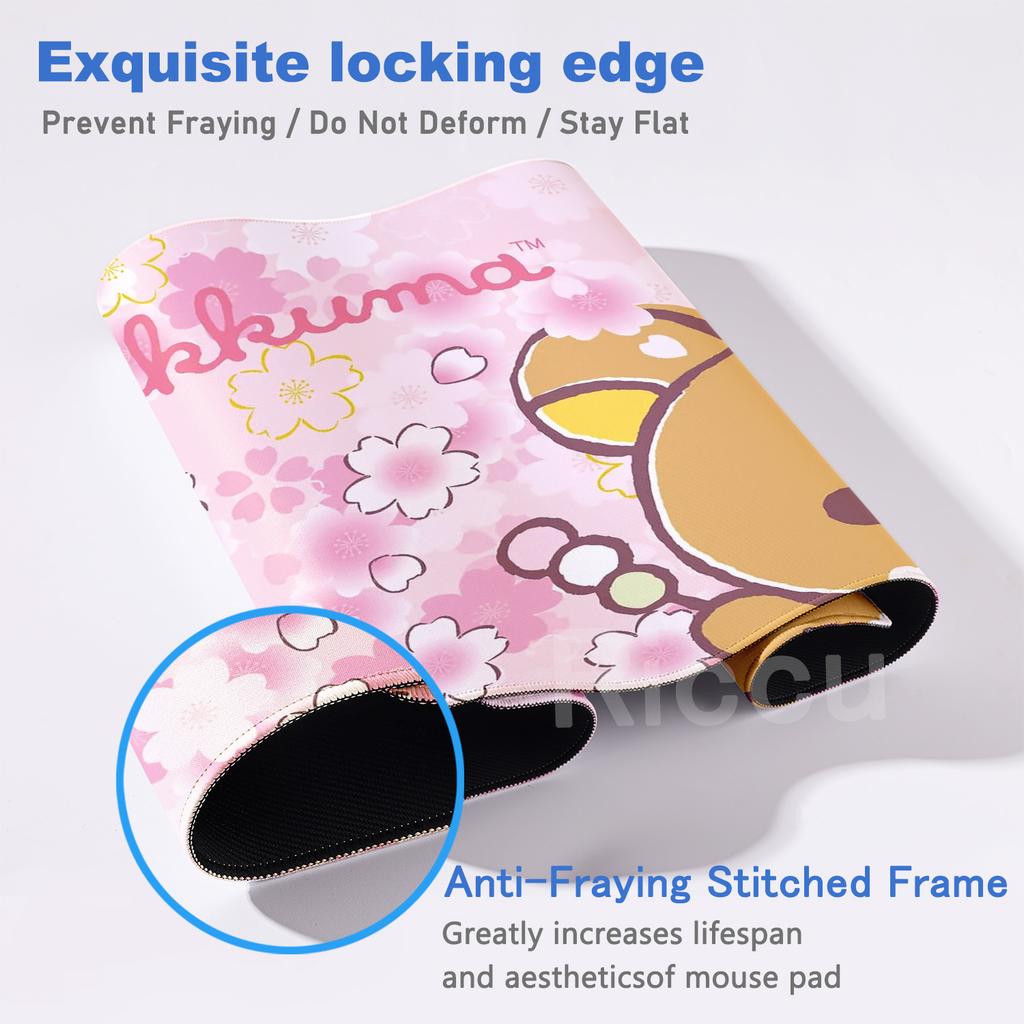 Kawaii Game Rubber Mat Cute Mousepad Non-slip Table Mat Anime Pink Rilakkuma Office Computer Accessories Speed Desktop Mouse Pad