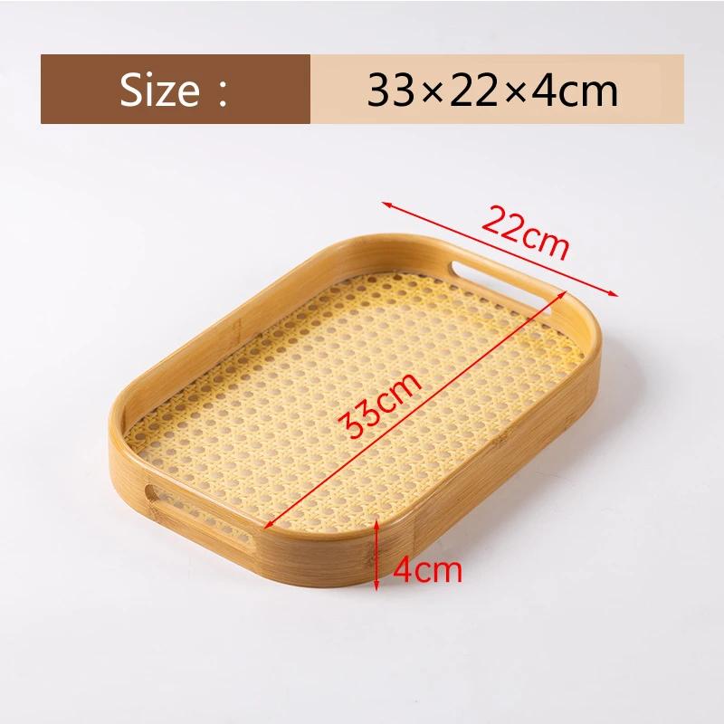 HeMu-Transparent Acrylic Bamboo Cotton Tray, Portable Rectangular Tea Set, Tea Plate, Restaurant, Hotel Household