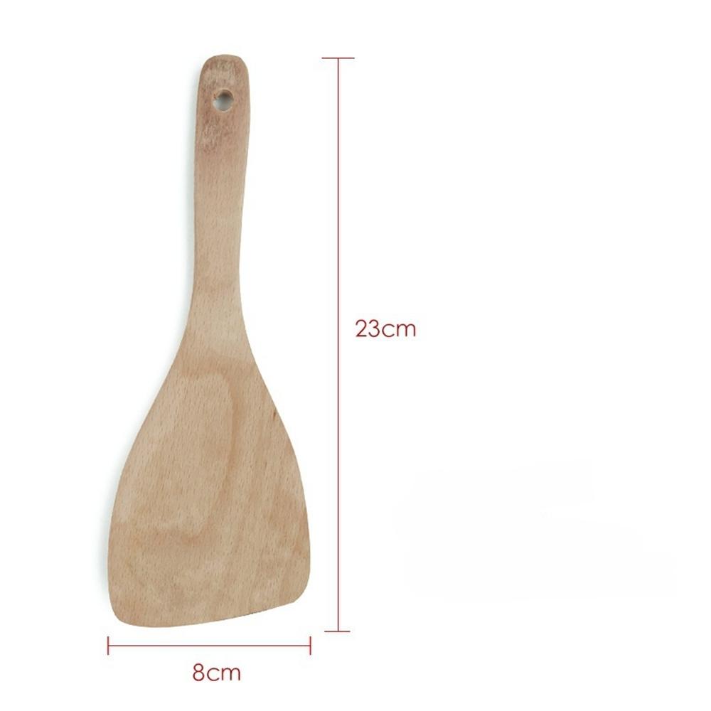 Beech Wooden Spatula Soup Spoon Utensils for Kitchen High Temperature Resistant Anti Slip Turners Home Kitchen Accessories Set
