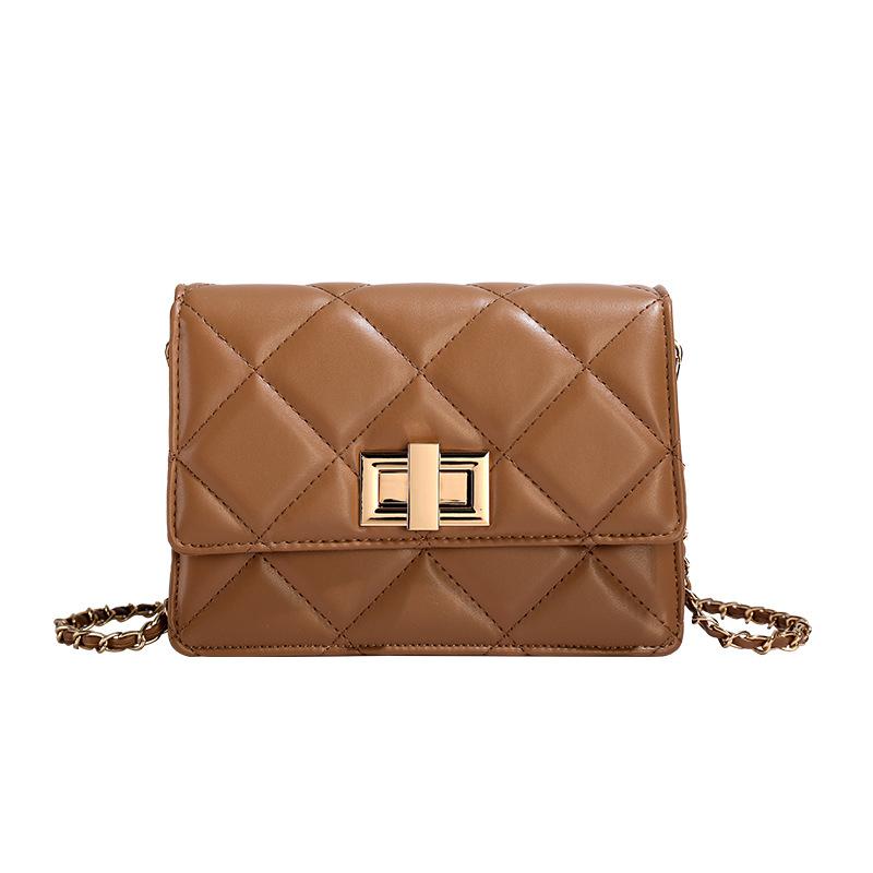

Wholesale niche retro light luxury diamond chain small square bag women s versatile temperament commuter wind messenger bag коричневый