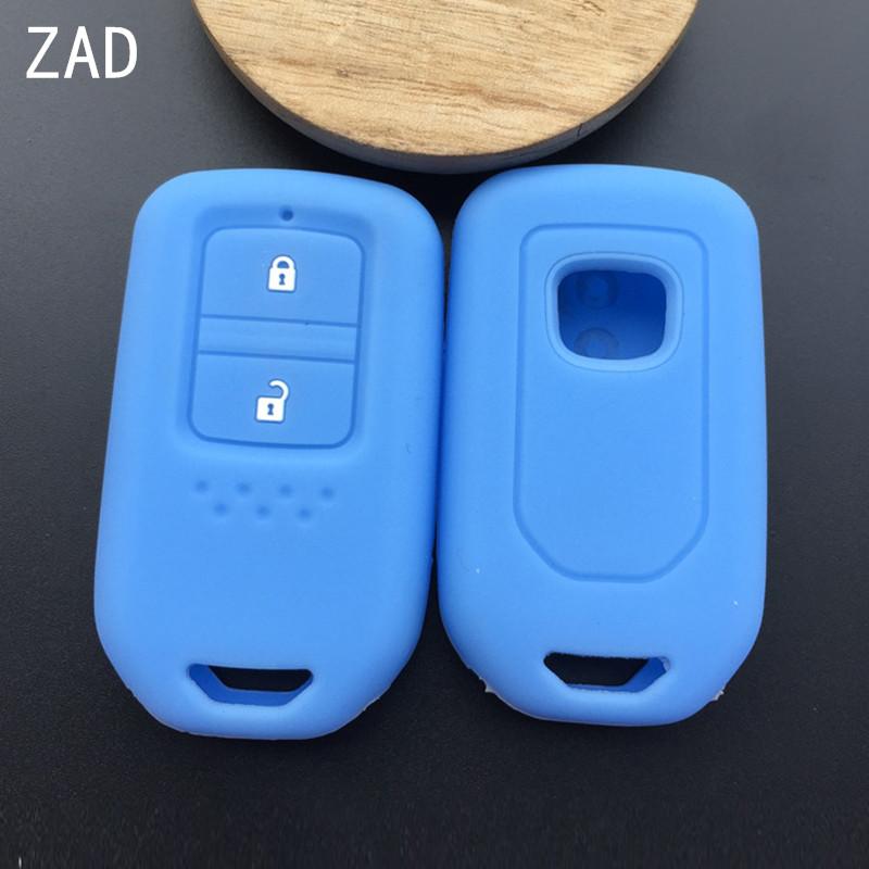 ZAD 2 button silicone rubber car key cover case holder for honda Vezel city civic Jazz CRV Crider HRV Fit Freed Smart key