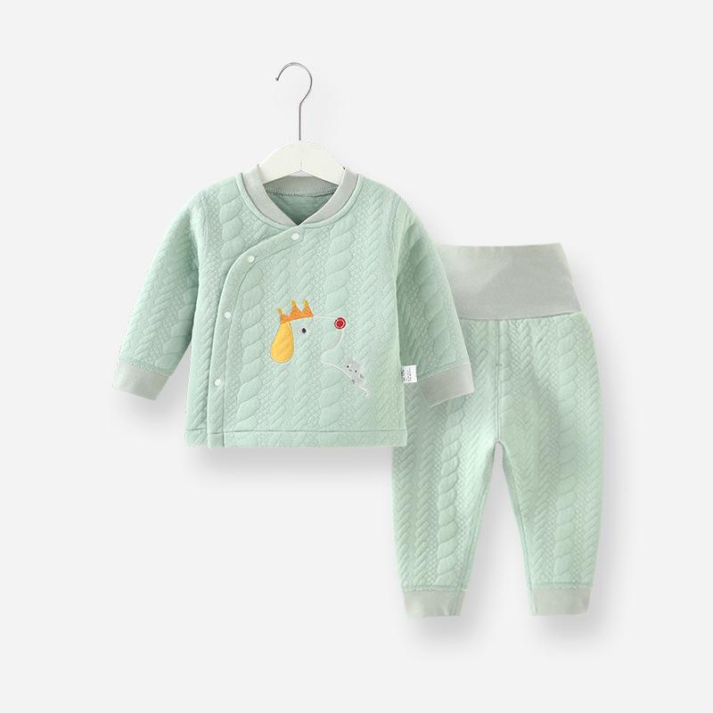 Unisex Baby Quilted Cotton Clothing Set for Spring, Autumn, Winter - Thick, Warm, Temperature Locking