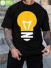 Light Bulb Graphic Cotton Tshirt - 180GSM Soft Breathable...