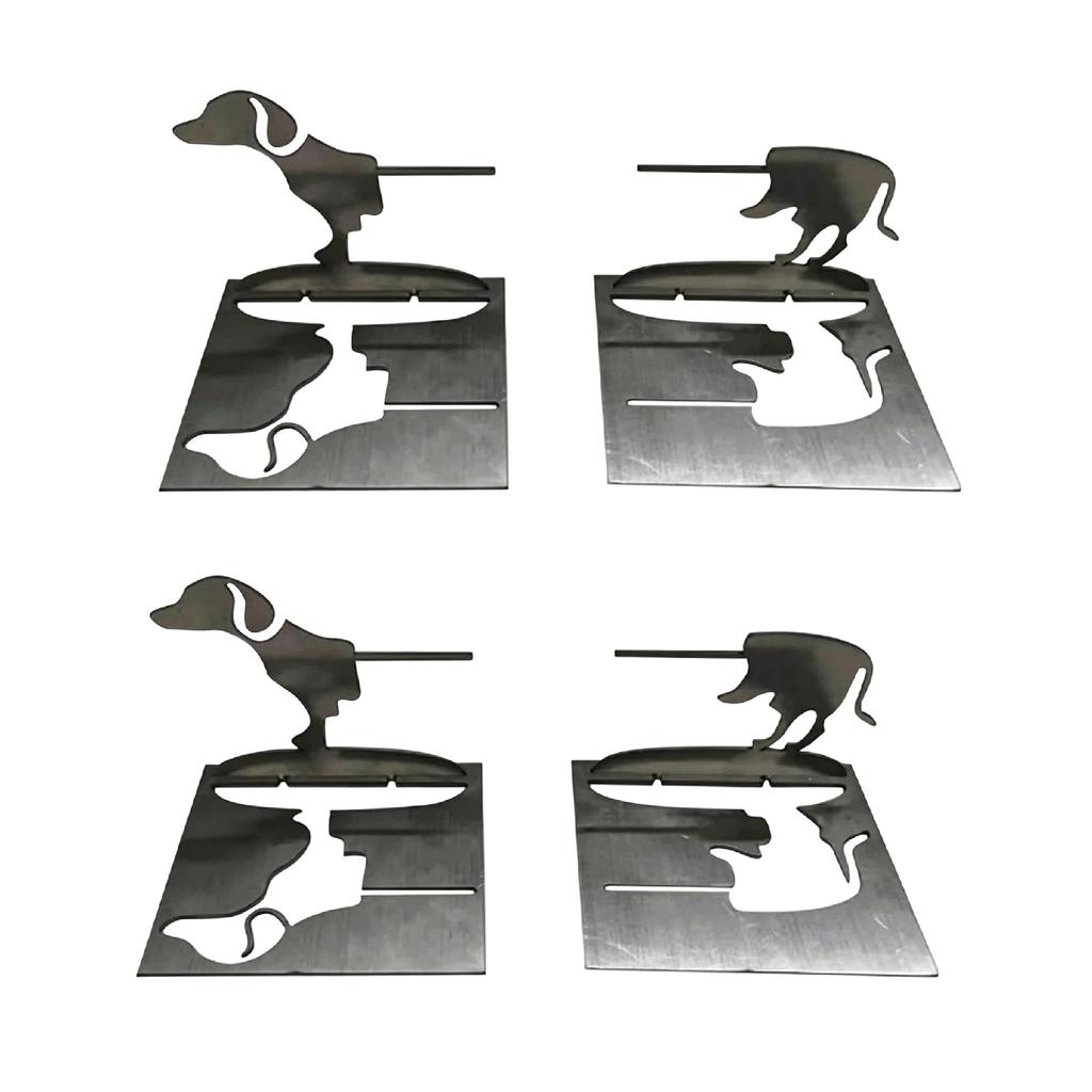 Stainless BBQ Grill Shelf Dog-Shaped Accessory for Outdoor Cooking