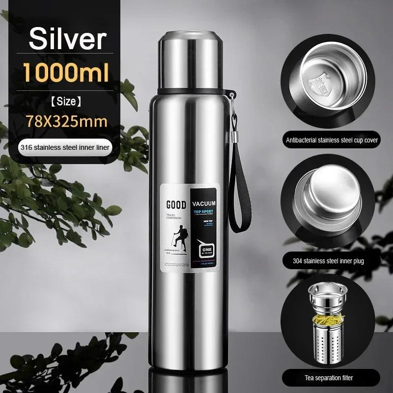 Große Kapazität Kalt Thermos Becher Edelstahl Isolierte Tee Kaffee Wasserflasche Isolierflasche Topf Reisebecher