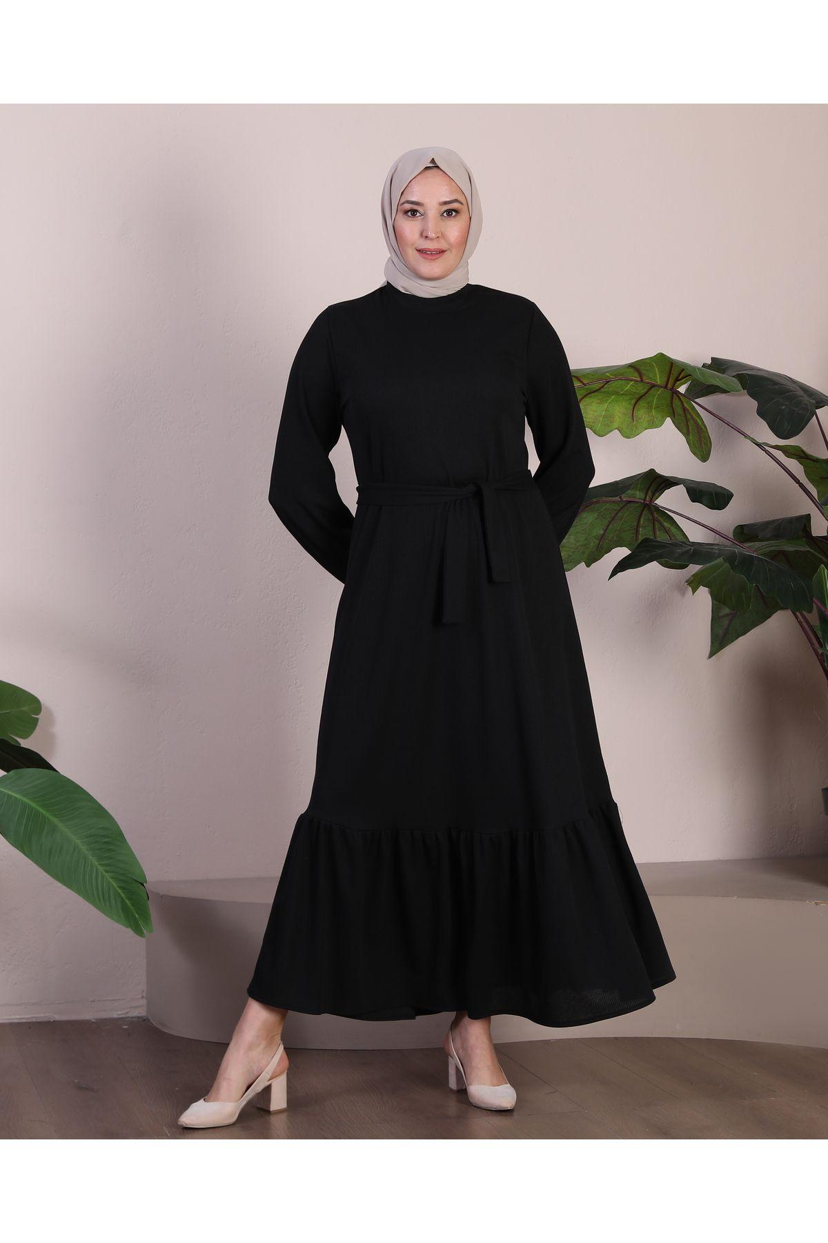 

Women s Big Size Dress Magnificent Collar Plus Size Dress Hijab Seasonal Dress Black M