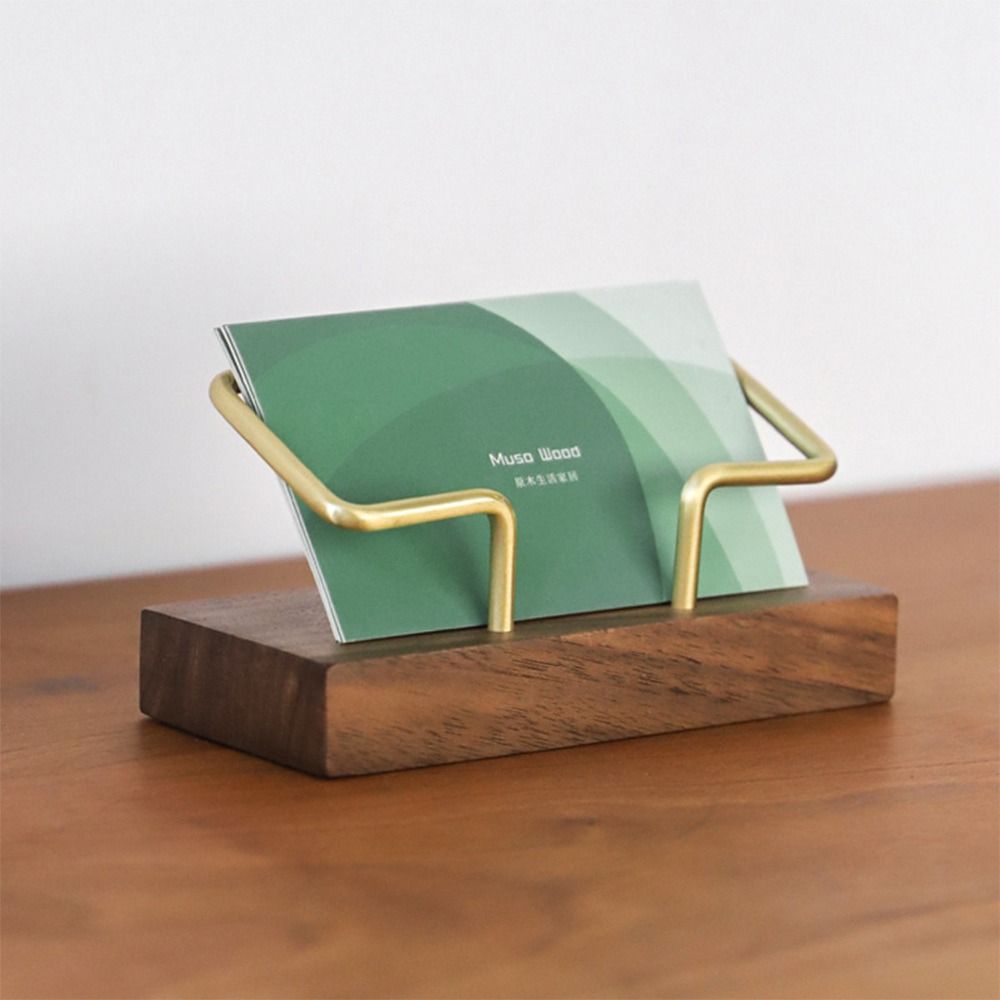 Solid Beech Wood Business Card Holder Beech Desk Display Stand Memo Counter  Home Office