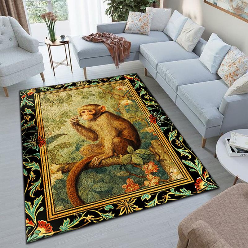 Black Cat Floral Garden Carpet Is Suitable For Living Room And Bedroom Doormats Office Balcony Decorative Carpet A11