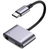 2-in-1 USB-C Adapter - UGREEN - USB 2.0 - 1x Male USB-C - 2x Female USB-C - 3.5 Mm Jack - PD 60W