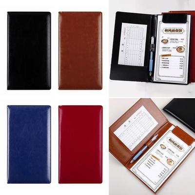 With Pen Insert A6 File Folder PU Leather Writing Pad Fashion Bill Holder  Office School