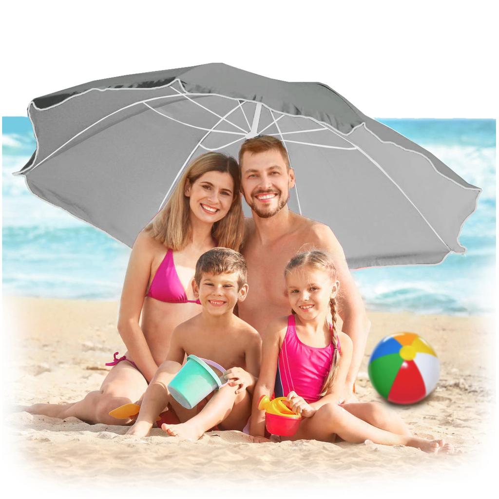Beach umbrella with UV filter - gray