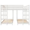 Triple Deck Bunk Bed Frame White 200 X 200 Cm