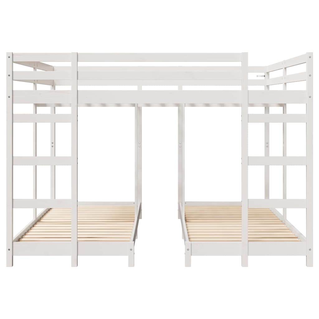 Triple Deck Bunk Bed Frame White 200 X 200 Cm